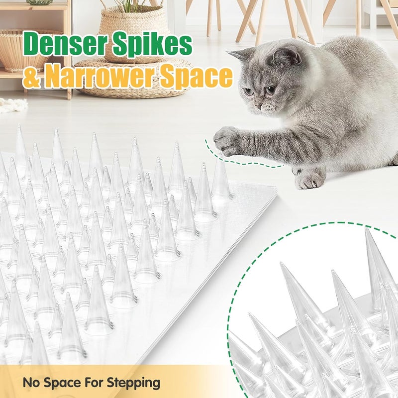 Zipcase 16 Pack Scat Mat for Cats - 13 x 16 In Updated Dual Length Cat Deterrent Mat with Narrower & Denser Spikes, More Effective For Indoor & Outdoor Cat Repellent Fence Covers 24 Sq.ft (3456 Sq.in) - Image 2